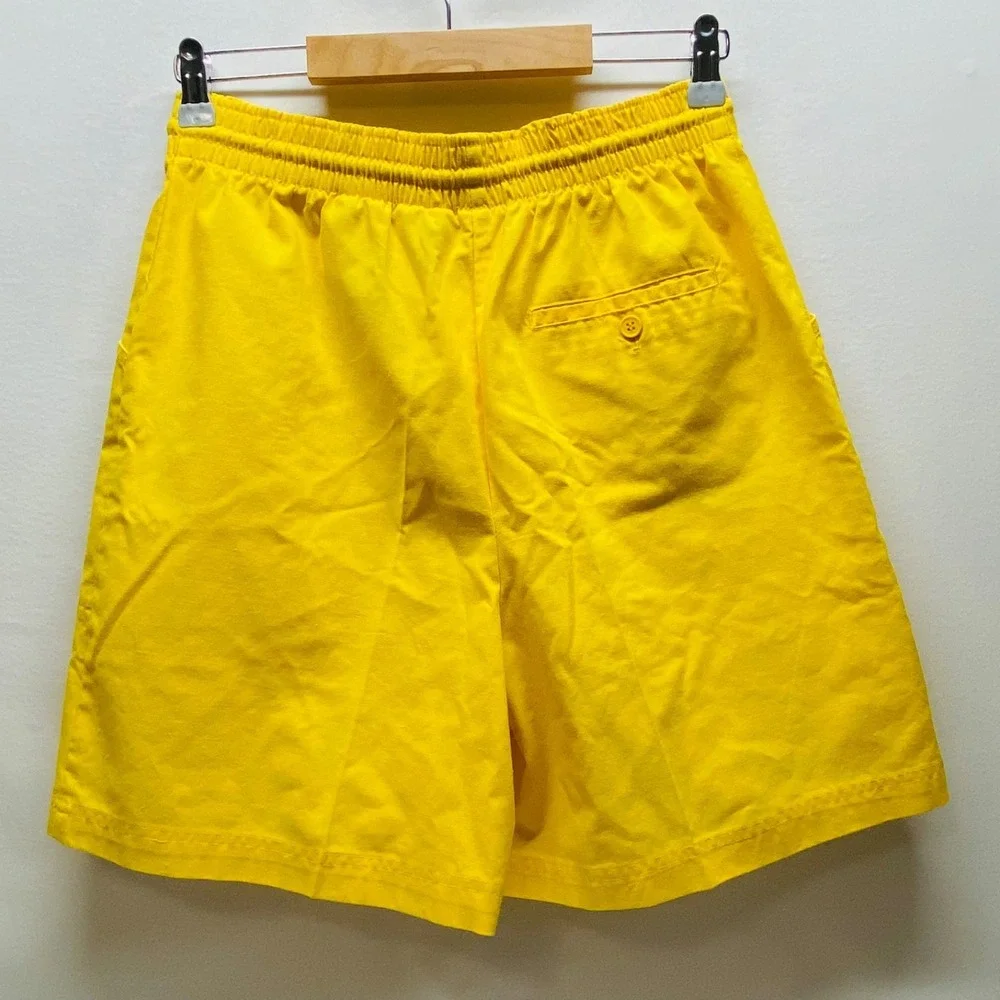 Simply‎ Basic Casual Shorts Women's Small Yellow Elastic Waist Vintage 90's GUC